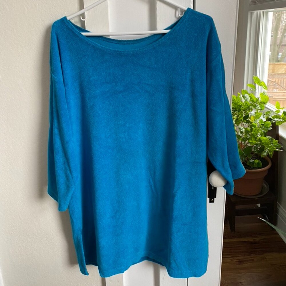 Turquoise Terry Cloth Cover Up or Every Day Tunic Top